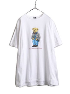 90s USA製 ポロベアー ポロ ラルフローレン プリント 半袖 Tシャツ メンズ L 古着 / 90年代 オールド 半袖Tシャツ プリントT キャラクター