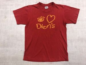 USA製 ステッドマン Stedman オールド 90s 古着 Dion's アメカジ ピザ レストラン 半袖Tシャツ キッズ レディース サイズ14-16 赤