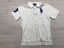 ポロ ラルフローレン POLO Ralph Lauren ビッグポニー 鹿の子 半袖ポロシャツ 子供服 キッズ ロゴ刺繍 10-12 白_画像1