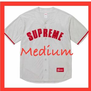 M 24SS Supreme Ultrasuede Mesh Baseball Jersey Grey シュプリーム ウルトラスウェード メッシュ ベースボール ジャージー グレー