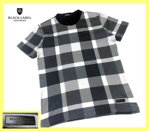 大人気サイズ L 極美品 ブラックレーベルクレストブリッジ クレストブリッジチェック総柄デザイン Tシャツ 日本製