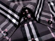 大人気 L(3)極美品 バーバリーブラックレーベル BURBERRY BLACKLABEL ホース刺繍 ノバチェック総柄デザイン ボタンダウンシャツ 日本製 夏_画像5