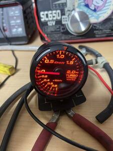 Defi デフィ Defi Racer Gauge レーサーゲージ　ブースト計Φ60mm アンバーレッド 動作確認済　STEPMASTER VS-2