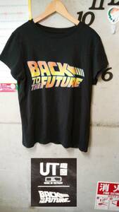 back to the future UTシャツ　XL（レディース）　ブラック　ユニクロ　バックトゥザフューチャー