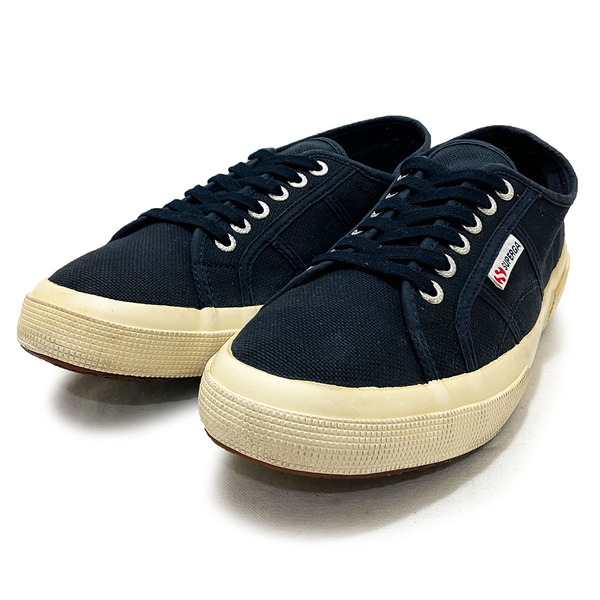 スペルガ ２７５０ クラシック キャンバス ネイビー EURO43 27.5cm SUPERGA 2750 CLASSIC 正規品 本物 ヴィンテージ コットン ゴムソール