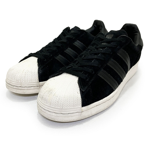 アディダス オリジナルス スーパースター スウェード ブラック 26.5cm ADIDAS ORIGINALS SUPER STAR 正規品 本物 革 年代 復刻 GY8134 黒