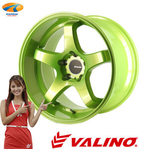 VALINO ヴァリノ 武将×Advanti RACING GV117D ホイール 18インチｘ9.5J 5H 114.3 +12 ライムグリーンメタリック 1本