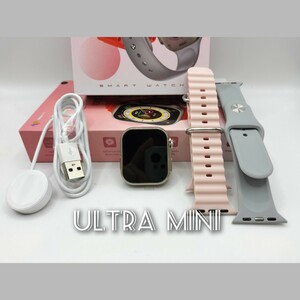 * last 1 point *[mini* body temperature ] smart watch ( pink )HW68 ULTRA mini Japanese correspondence wireless charge 