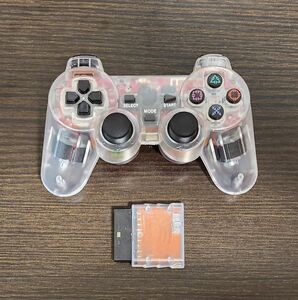 【未使用品】PS2 ワイヤレス コントローラー クリア 互換品 プレステ2 PlayStation2