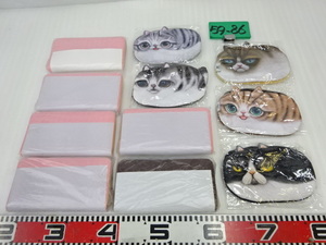 59-86/かわいい長財布 小銭入れ付き ねこ柄コインケース 小物入れ 婦人レディースファッション小物アクセサリー 未使用まとめて