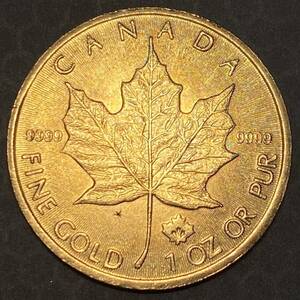 金貨　カナダ古銭　メープル金貨　参考品　約10.38g 2021 一円貨幣　硬貨骨董品コインコレクション