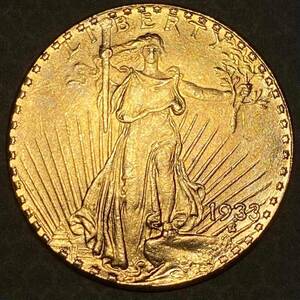 アメリカ　イーグル金貨　約17.45g 1/2oz　20ドル　1933 一円貨幣　硬貨骨董品コインコレクション 