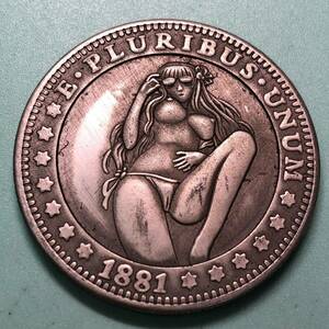 外国古銭 アメリカ 1881年 裸女 ONE DOLLAR イーグル 約23.76g 一円銀貨　大型銀貨 貿易銀 古銭 希少