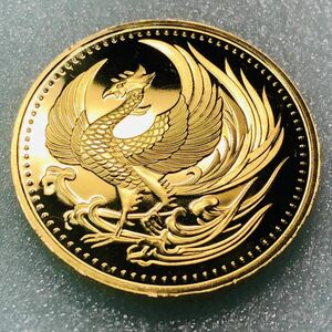 Japan old coin phoenix .. .. heaven .. under . immediately rank memory manner memory medal 10 ten thousand jpy gold coin large gold coin capsule with a self-starter approximately 29.00g