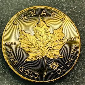 金貨　カナダ古銭　メープル金貨　参考品　約24.83g 2021 一円貨幣　硬貨骨董品コインコレクション 