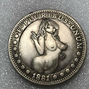 外国古銭 アメリカ 1881年 裸女 ONE DOLLAR イーグル 約23.58g 一円銀貨　大型銀貨 貿易銀 古銭 希少一円銀貨 