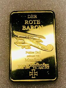 金貨　ナチス.ドイツ 帝国銀行 1892年　戦闘機記念　ゴールドバー 美品　金貨　古銭　約27.80g