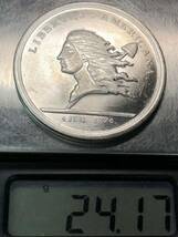 銀貨　1781年　リベルタスアメリカーナ　フランス王国　アメリカ独立記念 重さ約24.17g 古錢　一円銀貨　硬貨　貿易銀　大型銀貨 _画像9
