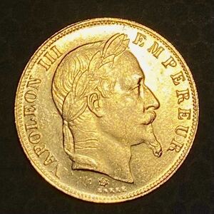 ナポレオン3世 金貨 フランス 古銭 50フラン 1859年 約11.62g イエローゴールド コレクション 
