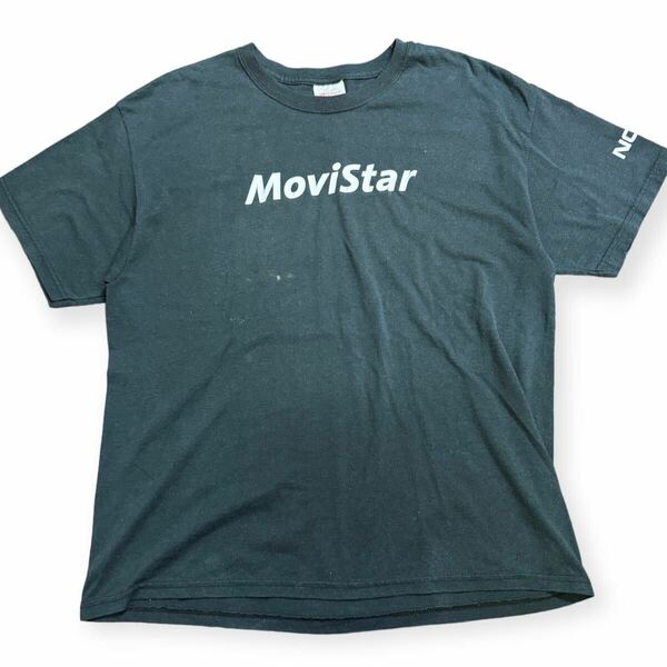 HANES 00s movistar NOKIA ロゴTシャツ フェード ブラック Lサイズ