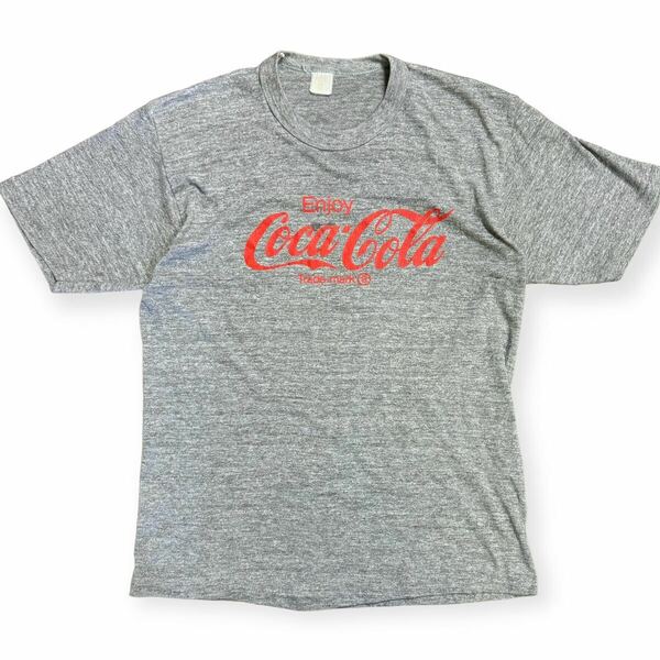 稀少 ビンテージ COCA-COLA Tシャツ 杢グレー 袖シングルステッチ