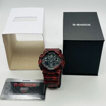 CASIO カシオ G-SHOCK Gショック ジーショック GA-100CM-4A 限定品 カモフラージュシリーズ 赤迷彩 アナデジ 腕時計 中古 良品 稼働品_画像8