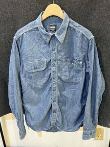 ⑤⑦⑨ 桃太郎ジーンズ　シャンブレー　シャツ　40 美品　japan blue jeans 