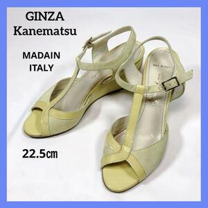 [ beautiful goods ] Ginza Kanematsu sandals yellow 22.5.