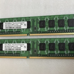 SANMAX 1Rx8 PC3-12800U 4GB 2枚組 1セット 8GB DDR3 デスクトップ用 メモリ DDR3-1600 4GB 2枚で 8GB DDR3 DESKTOP RAMの画像1