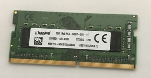 KINGSTON 1Rx8 PC4-2400T 8GB DDR4 ノートパソコン用メモリ PC4-19200 8GB 260ピン ddr4 laptop-ram 中古品動作品