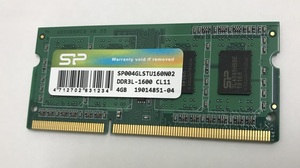 SP PC3L-12800S 4GB DDR3L-1600 4GB DDR3L ノートパソコン用メモリ 　中古 204ピン ECC無し DDR3 LAPTOP RAM 動作確認済み