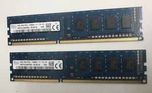 SK HYNIX PC3L-12800U 4GB 2枚で 8GB DDR3L 1600 4GB 2枚 8GB DDR3L デスクトップ用 メモリ 240ピン ECC無し DDR3L DESKTOP RAM