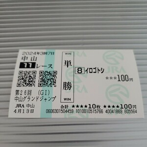 i Logo tosi Nakayama Grand Jump actual place . middle single . horse ticket 
