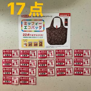 クーポン利用で300円(500円以上の商品)ロバパン ミッフィーエコバッグ 春の本仕込キャンペーン 応募券17点 24時間以内発送