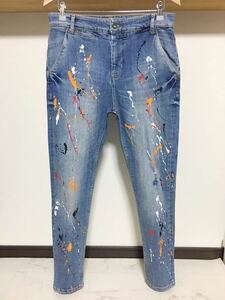 ペイント ZARA MAN ダメージ デニム 送料230円 40 31 メンズ ストレッチ ジーンズ パンツ