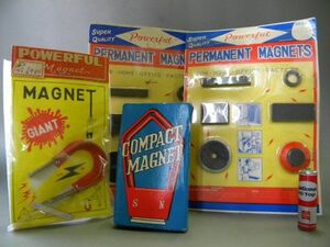 当時物 ★★磁石 パワフルマグネットあそび 4セット !! 駄菓子屋 POWERFUL MAGNET GIANT 日本製「定形外/LP可」★★未使用デッドストック品