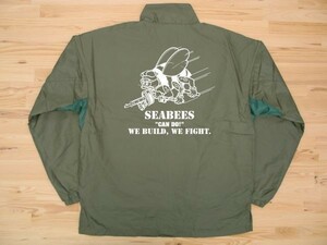 SEABEES オリーブ フィールドコート 白 M ミリタリージャケット シービーズ U.S. NAVY ハチ