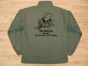 SEABEES オリーブ フィールドコート 黒 L ミリタリージャケット シービーズ U.S. NAVY ハチ