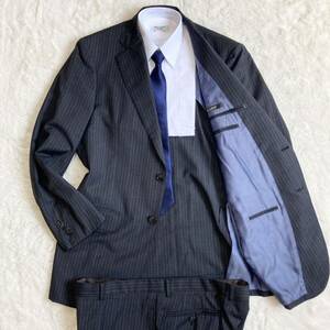 mi loading ne× Loro Piana ultimate beautiful goods [ rare size XL]Mitsumine Italy made cloth suit setup jacket gray stripe spring summer AB7