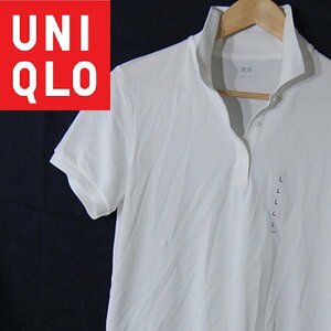 ユニクロUNIQLO■ストレッチカノコポロシャツ 半袖 スーピマコットン 241-403646■L■ホワイト ※IW4412152