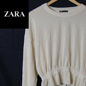 ザラ ZARA■薄手　プルオーバー　カットソー　レディース古着■M■アイボリー系 ※IW4412243