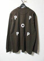 新品 POP TRADING COMPANY ポップトレーディングカンパニー ロゴ 長袖Tシャツ ロンT カットソー 茶 L_画像1