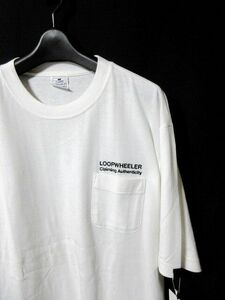 新品 別注 LOOPWHEELER ループウィラー × LOWERCASE ポケット Tシャツ 白 XL
