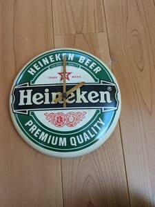 レトロ　Heineken　ハイネケン　壁掛け時計　陶器？　ジャンク