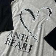 美品 SY32 by SWEET YEARS / 七分袖 ラグランスリーブ Tシャツ トップス カットソー HEART MOSAIC 3/4 SLEEVE TEE / メンズ L / 黒 グレー_画像5