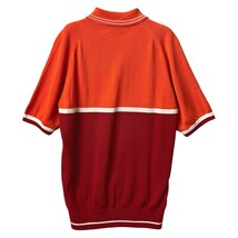 美品 BLACK&WHITE ブラック&ホワイト サマーニット 半袖 ポロシャツ / メンズ M / 赤 オレンジ ツートンカラー 日本製 上質 ゴルフウェア_画像8