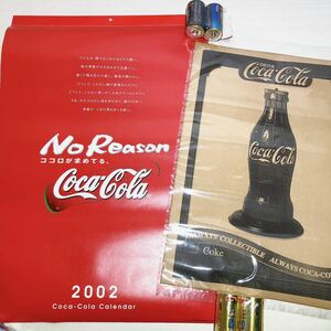 コカコーラ Coca-Cola ポスター 2002年 カレンダー NoReason 格言集 壁掛けカレンダー ロゴ 企業名入り 当時物 レトロ雑貨