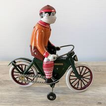 1スタ　ゼンマイ式 ブリキ おもちゃ ブリキのおもちゃ　バイク 自転車 三輪車 人形 昭和レトロ レトロ レトロ雑貨 アンティーク ビンテージ_画像4