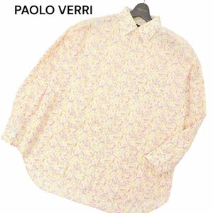 イタリア製★美品 PAOLO VERRI パオロベリー 通年 長袖 総柄★ ボタンダウン シャツ Sz.XXL　メンズ 大きいサイズ　C4T03988_4#C