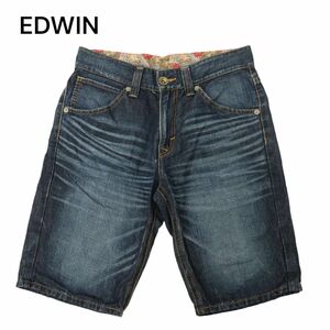 EDWIN エドウィン 4558 春夏 【麻 リネン混】 USED加工 ハーフ ショート ウエスタン デニム パンツ Sz.30　メンズ　C4B01945_4#P